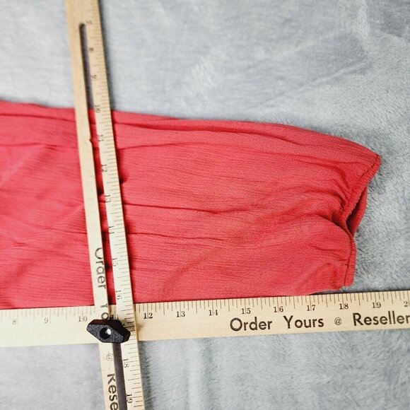 Torrid Top Womens Plus 2XL Tunic Peasant Coral Red Embroidered Boho Cottage NWT - Picture 7 of 9